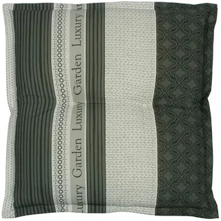 Gartensitzkissen , Anthrazit, Creme, Schwarz, Weiß , Textil , Füllung: Schaumstoff, Vlies , 50x7x50 cm , mittels Bändern zu befestigen, mittels Gurtband zu befestigen , Gartenmöbel, Gartenpolster & Auflagen, Gartenkissen