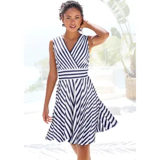 LASCANA Sommerkleid Streifenprint Marine/Weiß 34