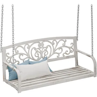 Relaxdays Hängebank, 2-Sitzer, Metall, HxBxT: 190x133x55 cm, Schaukelbank Outdoor, Vintage Gartenschaukel, Farbwahl