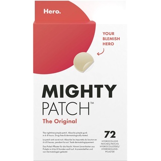 Hero Cosmetics Mighty Patch Original Pickel-Patches von Hero Cosmetics, kleine Hydrokolloid-Pflaster zur Aknebehandlung, 72 Stück