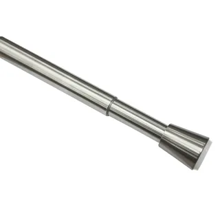 GARDINIA Scheibenstange 1-läufig Ø 26 mm 90 - 140 cm Silber/Weiß
