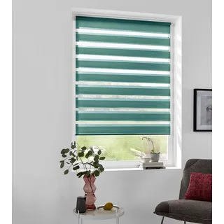 my home Doppelrollo »MARANO« Lichtschutz Sichtschutz   Verdunkelung ohne Bohren freihängend Fixmaß, Bestseller mit über 6500 4,5-Sterne-Bewertungen, Klemmträgern, grün