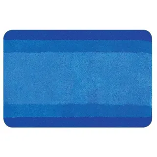 Spirella Badematte | kuscheliger Hochflor | Rutschfester Badvorleger | viele Größen | waschbar 40° | 65x55 cm | Blau