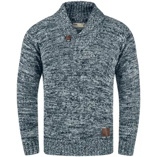 Schalkragenpullover SOLID "Schalkragenpullover SDPhil", Herren, Gr. S, blau (insignia b), Obermaterial: 100% Baumwolle CO., Pullover Schalkragenpullover