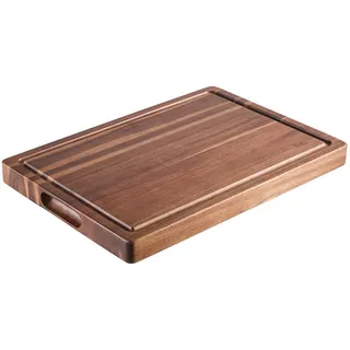 Homeware Profession. Schneidebrett , Akaziefarben , Holz , Akazie , massiv , 35x4x50 cm , Lfgb , Saftrille , Küchenzubehör, Schneidebretter
