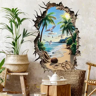HGDESIGN® Wandtattoo Wandaufkleber Bodenaufkleber Hängendbrücke Vulkan Wandsticker Wanddeko für Wohnzimmer Schlafzimmer Flur Küche (E)
