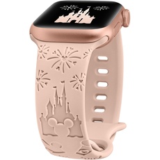 BEEXI Cartoon Gravierte Armband Kompatibel mit Apple Watch Armband 42mm 44mm 45mm 49mm Damen Herren, Silikon Blume Cute Design Sport Armbänder für iWatch Ultra 2/Serie 9/8/7/6/5/4/3/2/1/SE/Ultra
