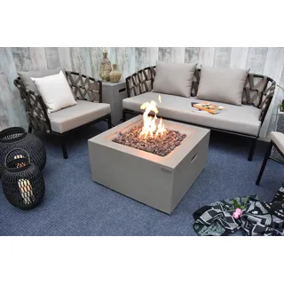 Elementi Gasfeuerstelle "Ridgefield" in Beton-Optik grau 68 x 68 x 36 cm (L x B x H)