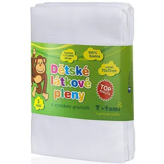 T-TOMI TETRA White Stoffwindeln High Quality 70x70 cm 5 St.