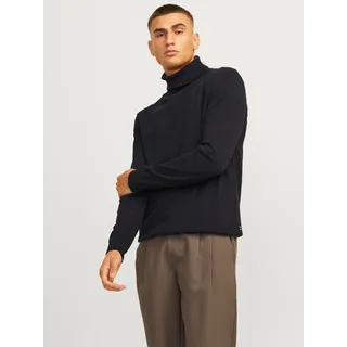 Jack & Jones Rollkragenpullover »JJEBASIC mit hohem Tragekomfort«, unifarben, modisch, regular fit, Baumwolle, Rollkragen, schwarz