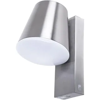 EGLO connect Außen-Wandlampe Caldiero-C, Smart Home Außenleuchte, Wandleuchte aus Edelstahl und Kunststoff, Farbe: Silber, weiß, warmweiß, dimmbar, IP44 - Silber