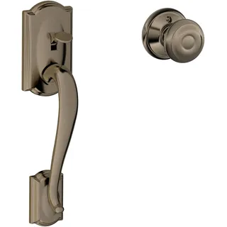 SCHLAGE fe285 Cam 620 Geo Camelot Trim unteren Hälfte Vorne Eintrag Handleset Mit georgischen Knopf, Antik Zinn