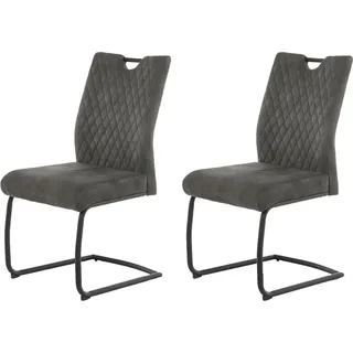 Jockenhöfer Freischwinger Bonnie Mikrofaser grau 2er Set