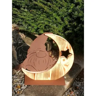 Edelrost Weihnachtswichtel Willi auf Holzmond