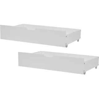 Beliani Bettschublade 2er set Weiß Rumilly