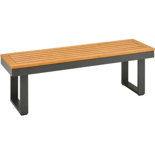 Amatio Sitzbank , Anthrazit, Akaziefarben , Holz, Metall , Akazie , massiv , 120x40x35 cm , Fsc , Gartenmöbel, Gartenbänke, Gartenbänke