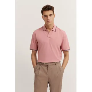 bugatti Poloshirt mit Kontraststreifen und Bruststickerei, 940, koralle