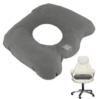 Cozlly Aufblasbares Sitzkisse orthopädische,Rund Hämorrhoiden Sitzkissen,Aufblasbares Donut Kissen,Grau Sitzkissen Aufblasbar,für Hämorrhoiden,Steibbeinschmerzen,Rollstühle (Grau)