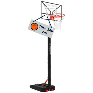 Hudora Basketballständer RoCo 260 (höhenverstellbar/fester Stand/Sicher/langlebig) - 165cm-260cm
