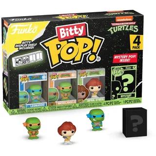 Funko Teenage Mutant Ninja Turtles - Leonardo, Michelangelo, April O’Neil und Überraschungs-Mini-Figur 2,2 cm (4er Set)