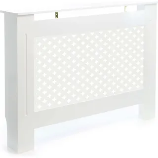 Toboli Heizkörperverkleidung weiß 112 x 19 x 82 cm, Heizkörperabdeckung aus MDF, Holzverkleidung für Heizkörper, Heizung stilvoll verkleiden - Weiß