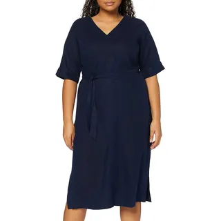 find. Damen Midi A-Linien-Kleid aus Leinen, blau (marineblau), 38, Label: M