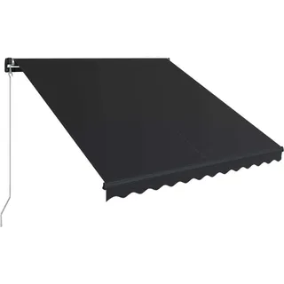 vidaXL Einziehbare Markise Handbetrieben 300 x 250 cm Anthrazit - Grau