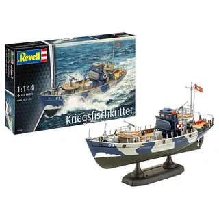 Revell KFK Kriegsfischkutter | Plastikmodellbausatz Schiff Maßstab 1:144 | 102 Teile, detailliertes Deck & Modellständer | mit Decals für Sammler, ab 12 Jahren