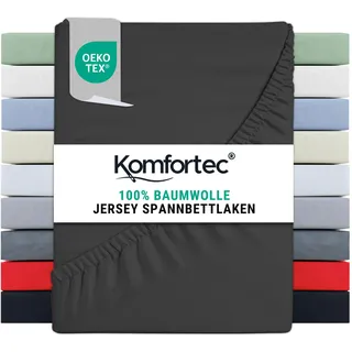 Komfortec Spannbettlaken Jersey 200 x 200 cm anthrazit