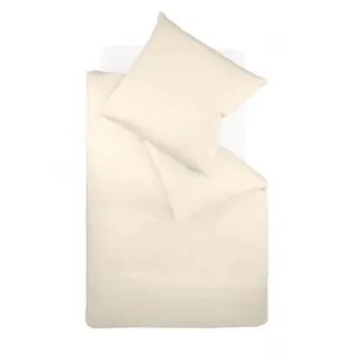 FLEURESSE Interlock-Jersey-Bettwäsche Creme 155 x 200 cm + 80 x 80 cm
