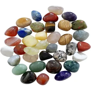 500g Edelstein Set 2-3cm, Natürliche Trommelsteine Bunte Edelsteine Mix Halbedelsteine Mischung Bunter Edelsteinen Set GroßSteine für Dekosteine Schatzsuche Glückssteine Heilsteine