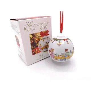 Hutschenreuther Weihnachtskugel 1999, Baumanhänger, Baumkugel, Baumschmuck, Weihnachten, Porzellankugel