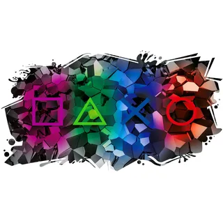 3D Graffiti Wandtattoo 97x53cm Streetart Wandsticker Jugendzimmer Kinderzimmer Wohnzimmer Deko Wandbild selbstklebend W008 (10 Gaming, Ohne Wunschname)