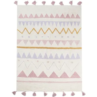 Beliani Zaysan Kinderteppich 140 x 200 cm Beige/Rosa