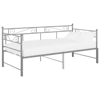vidaXL Tagesbett Ausziehbar Grau Metall 90x200 cm - Grau