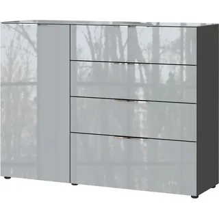Germania Sideboard Oakland 134 x 102 x 42 cm Grau / Silber