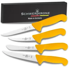 Schwertkrone Metzgermesser Set Solingen - 4-teilig, Edelstahl, rostfrei