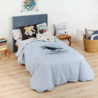 Belum Bettbezug Harry Potter, Bettbezug mit Knöpfen 100% Baumwolle, Modell Ravenclaw Sweet für 105 cm Bett (180 x 220 cm)