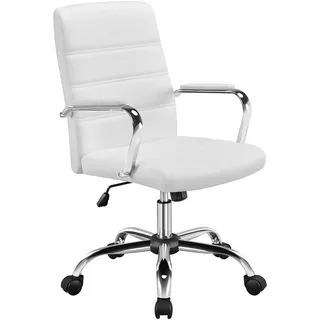 Yaheetech Bürostuhl Kunstleder Weiß