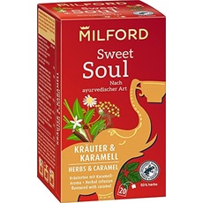 Milford Sweet Soul | Kräuter & Karamell | Kräutertee mit Karamell-Aroma | Nach ayurvedischer Art | 20 Teebeutel