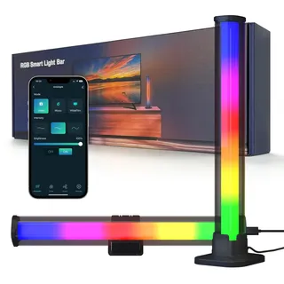 AVATTO Smart LED Lightbar, TV Hintergrundbeleuchtung, 35 cm, 8 Dynamische Modi, 12 Lichteffekte, 270° Winkel Lampe, Unterstützen Alexa Und Google Assistant Sprachsteuerung Und App Steuerung