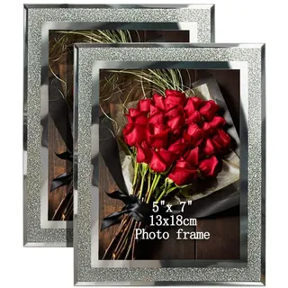 PETAFLOP Bilderrahmen Glas Silber 13x18 cm 2er Set