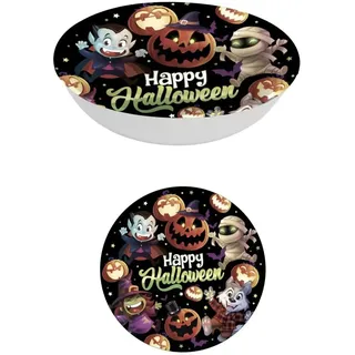 FIESTAS GUIRCA Wiederverwendbare Monster-Schale (32 cm), Tischdekoration für gruselige Halloween-Partys, ideal für Monsterfeiern, Schwarz