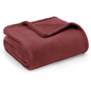 BEDSURE Kuscheldecke Flauschig Decke Fleecedecke - Wohndecke Warm Winter Weich, Sofadecke Kleine, Decke Couch Blanket, Wohn- & Kuscheldecken Kinder 130x150cm, Sofa überwurfdecke Rot