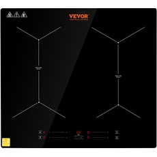 Bild von Induktionskochplatte Induktionskochfeld 6800 W, 4 Platten Induktionskochplatte Touchscreen 9 Heizstufen, Eingebauter Induktionsherd Kochfeld Automatischer Abschaltung & Kindersicherung
