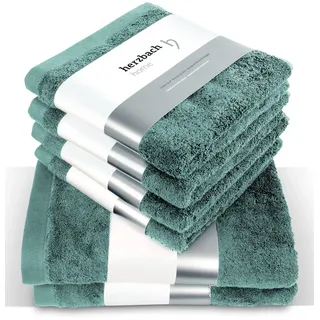 herzbach home Pura Handtuchset 6-tlg. grün