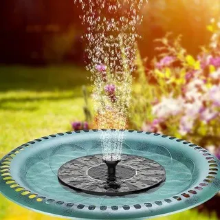 Unyqoos® Schwimmende Solar-Teichpumpe mit 6 Sprühdüsen – solarbetriebene Gartenfontäne für Vogeltränke, Teich & Pool, PET-Monokristall-Solarmodul, bürstenloser Motor - Schwarz