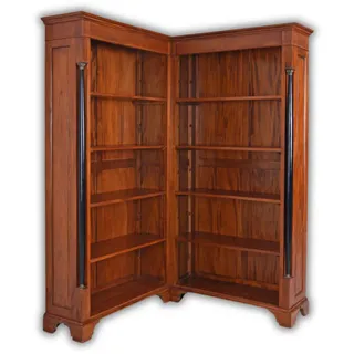 Regency Eckregal Mahagoni Bücherregal Massivholz Standregal Säulen Regal Antik