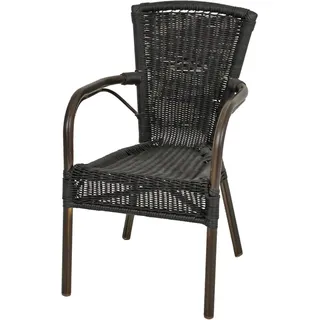 Garden Pleasure Stapelstuhl Julian 91 cm x 54 cm x 59 cm Schwarz