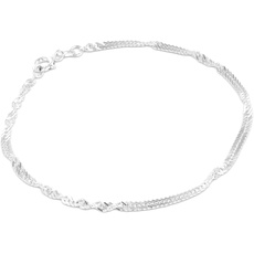 Pasionista Armkettchen 925er Silber Damen-Armband Mädchen-Armkette made in Germany + Geschenk-Etui 13 15 17 19 21 cm, Länge:15 cm